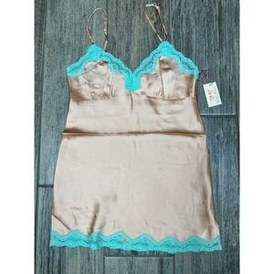 Gold Hawk Peach‎ Nectar Silk Lace Trim Cami Top XS New with Tags GH507